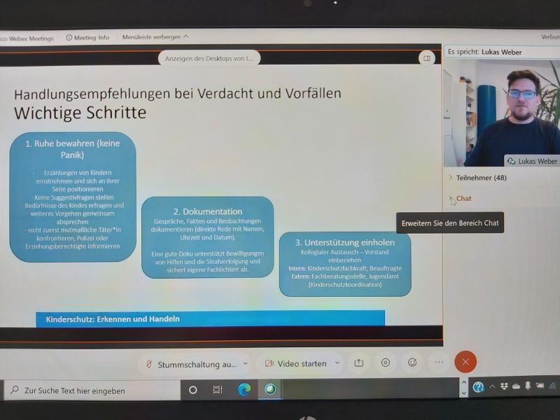 Kinder- und Jugendschutz-Schulung online mit Referent Lukas Weber